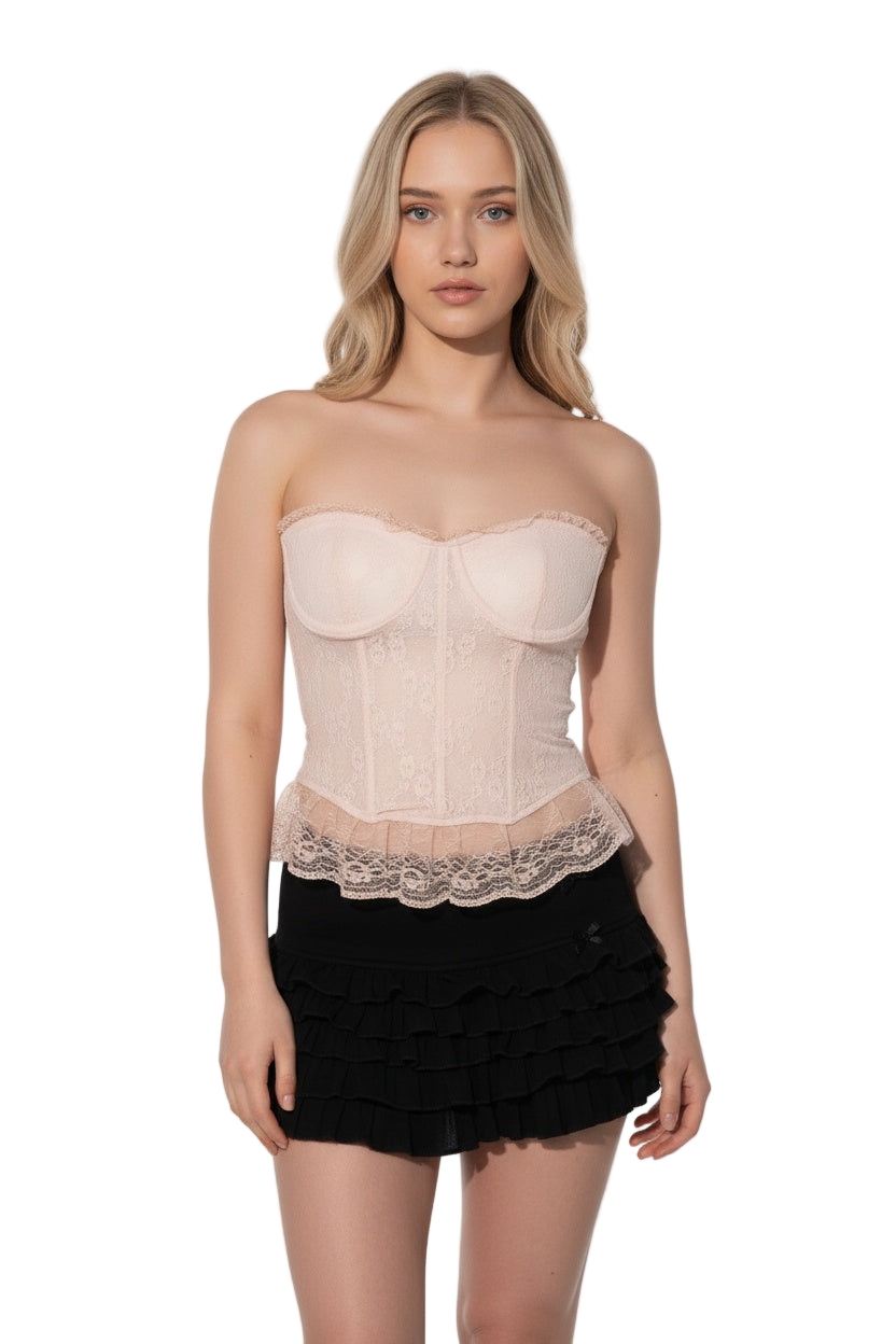 Pink Lace Corset Top