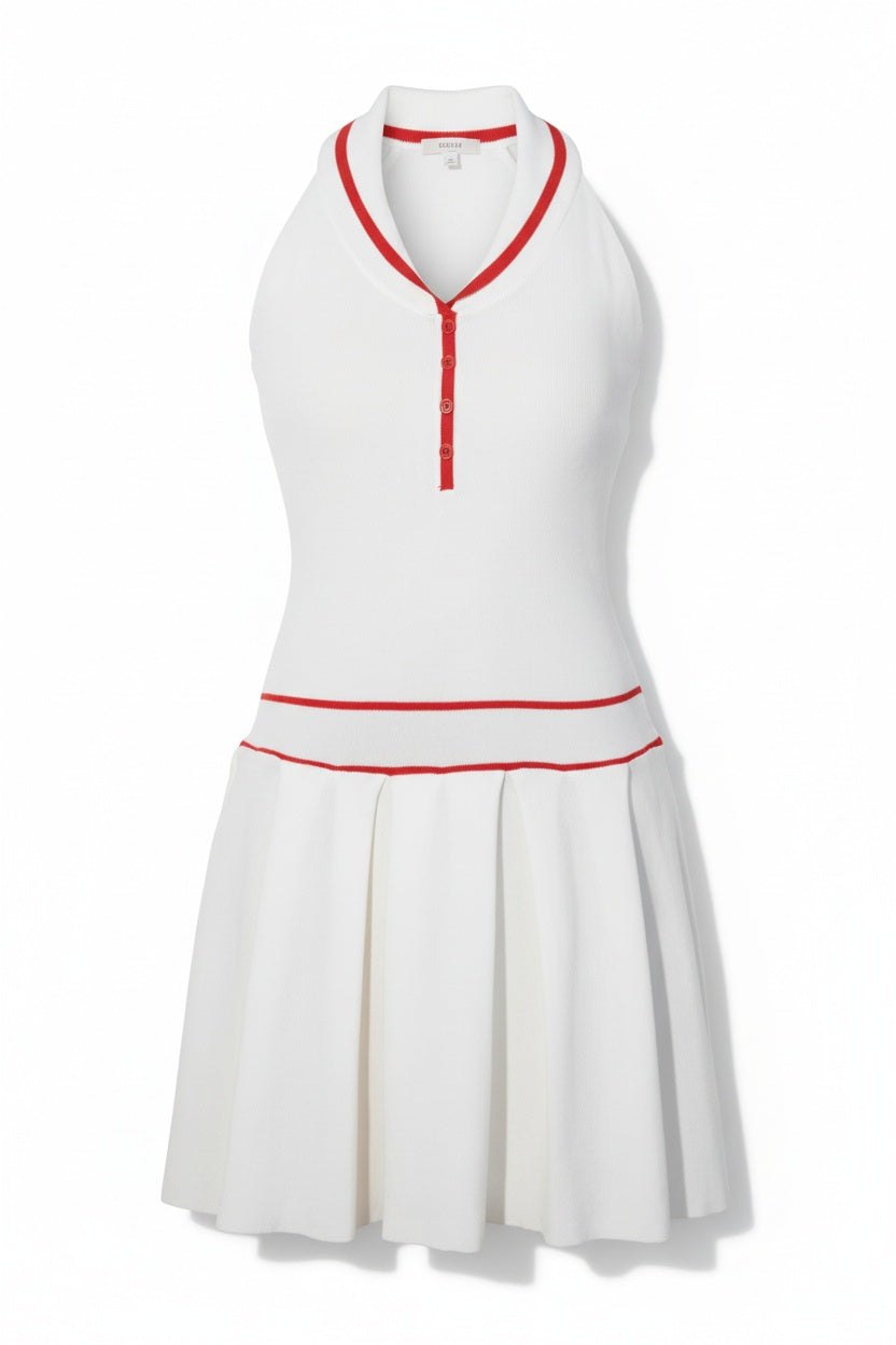 French-Style Sleeveless Pleated Dress