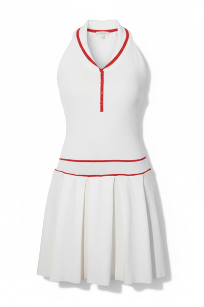 French-Style Sleeveless Pleated Dress