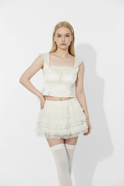 Satin Pink Apricot Top