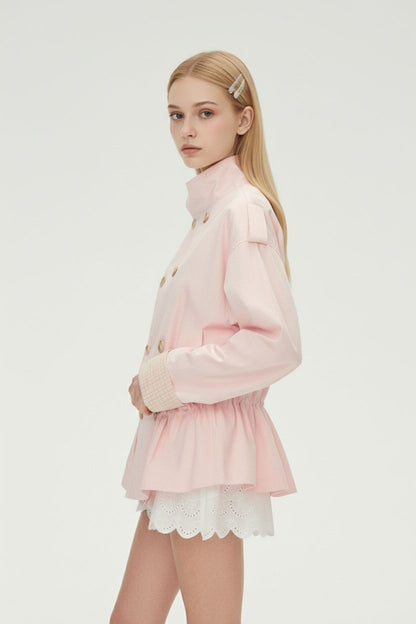 Pink Short Trench Coat