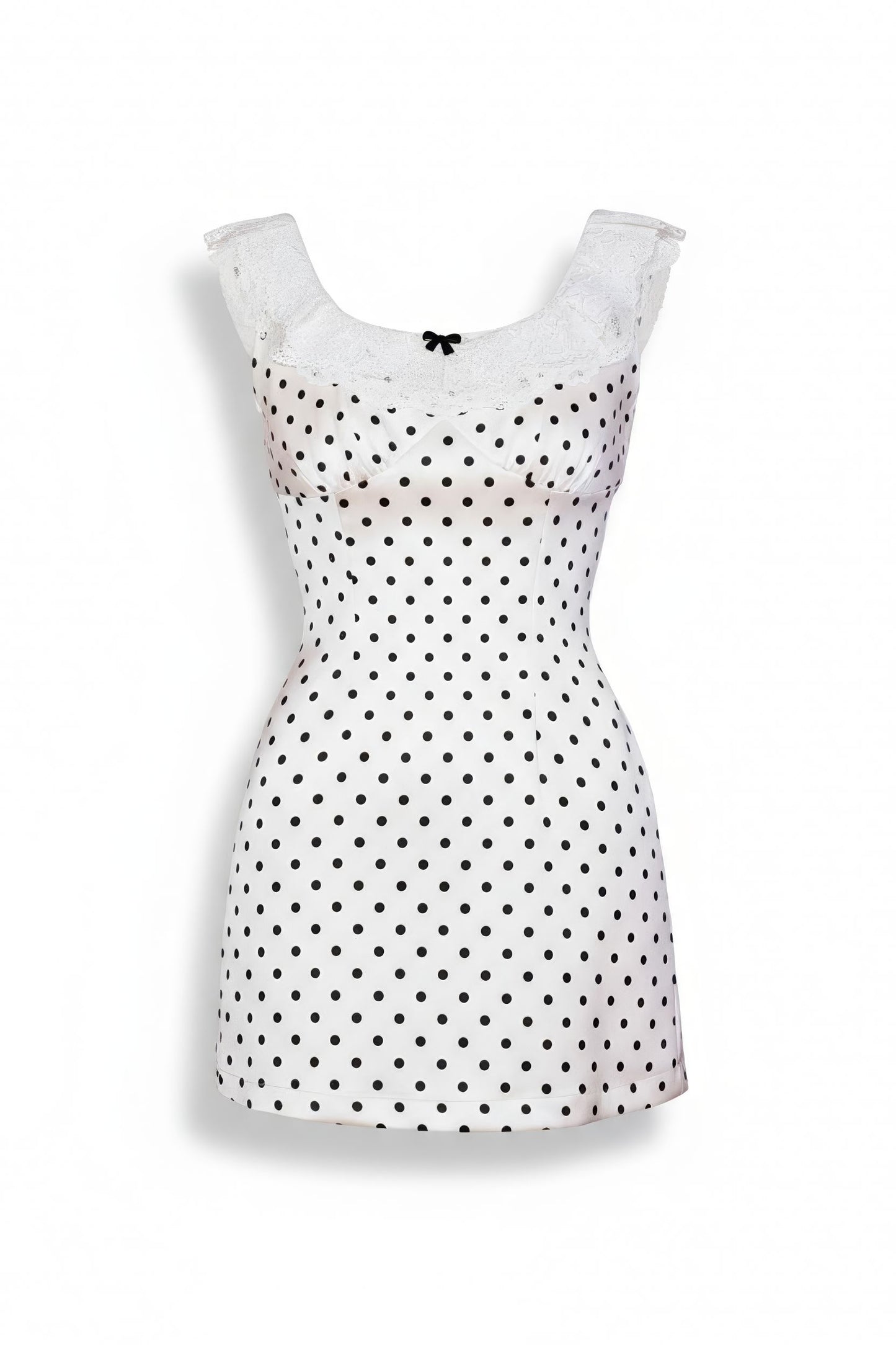 Lace A-Line Skirt with Polka Dot