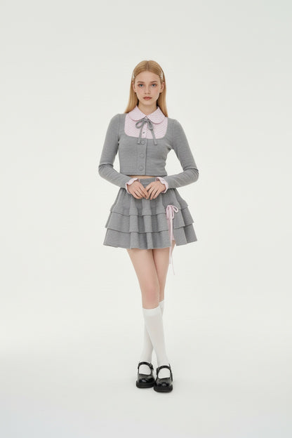 Melange Checkered Two-Piece in Dusty Grey