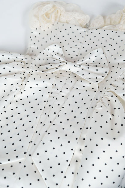 Polka Dot Satin-Slip Dress