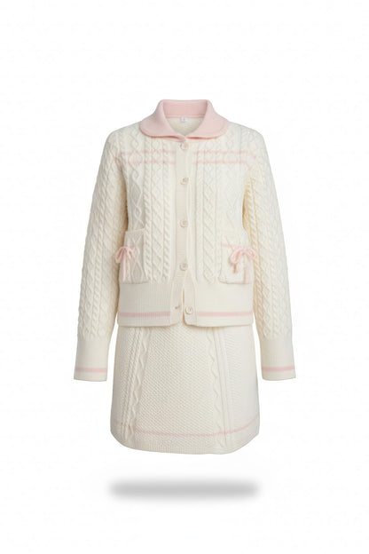 Doll Collar Aran Knit Co-ord Set