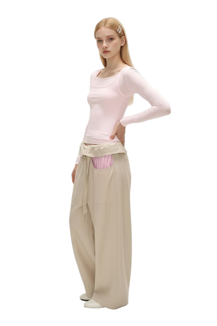 Pink Designer Layered-Look Top