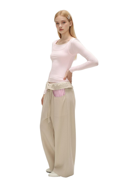 Pink Designer Layered-Look Top