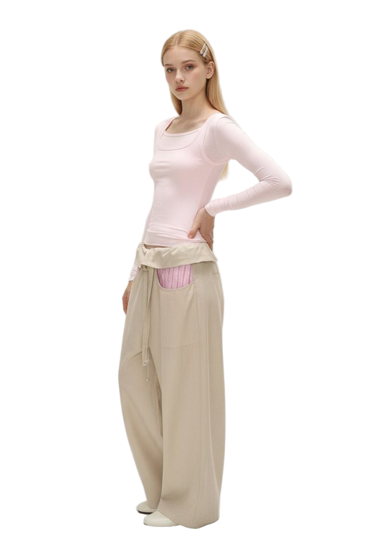 Pink Designer Layered-Look Top