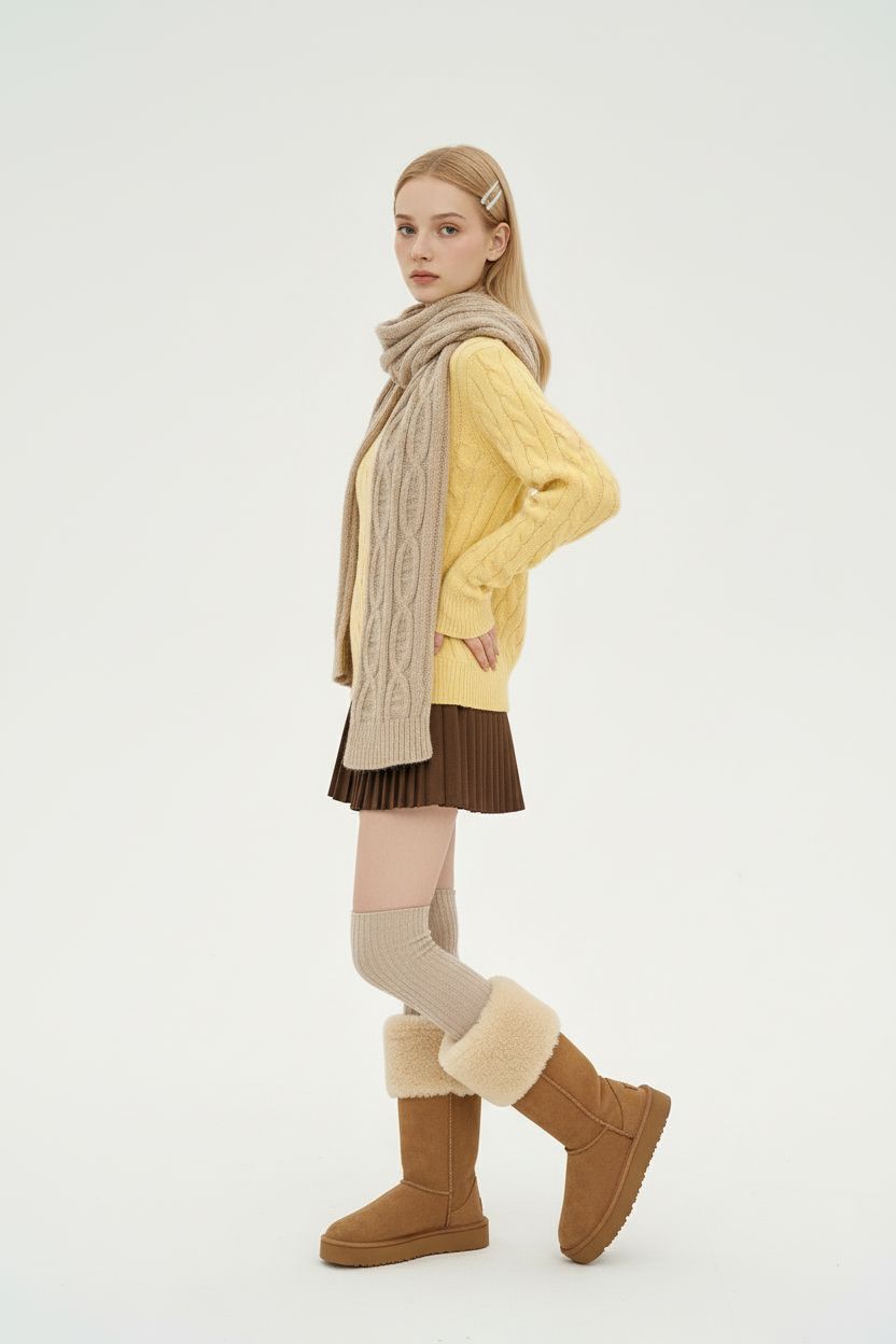 V-Neck Cable Knit Sweater