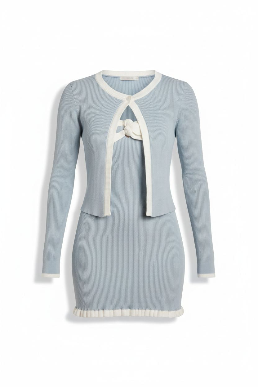 Miu Miu Aesthetic Knit Set – Cardigan + Camisole Dress
