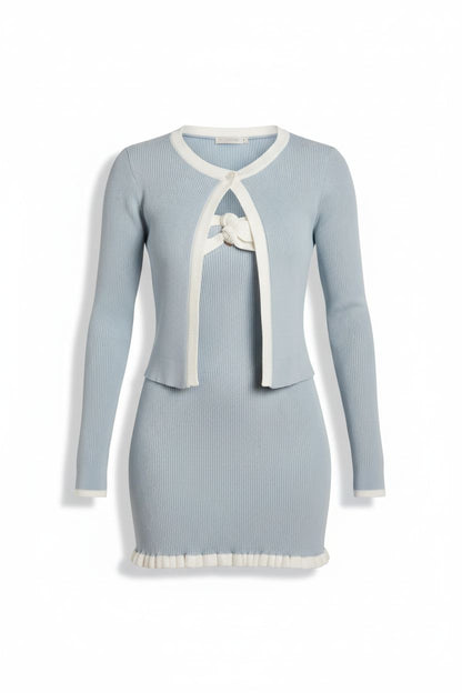 Miu Miu Aesthetic Knit Set – Cardigan + Camisole Dress