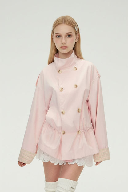 Pink Short Trench Coat