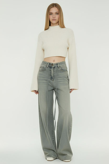 oose Cropped Knit Sweater – Cozy Lazy Fit