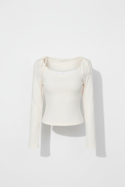 Lace-Up Bow Detail Long Sleeve Blouse