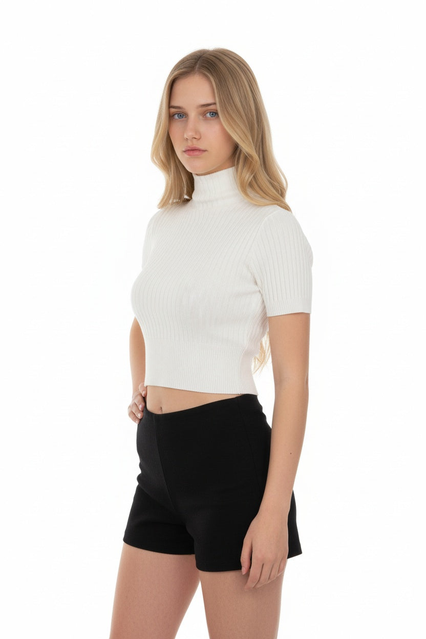 Classic High-Neck Knit Top