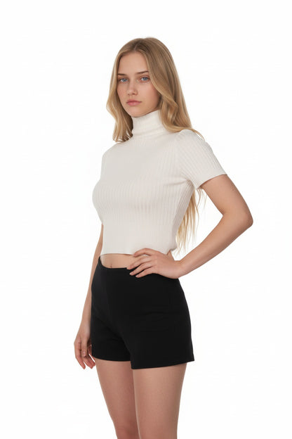 Classic High-Neck Knit Top