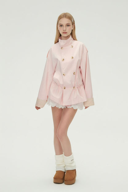 Pink Short Trench Coat