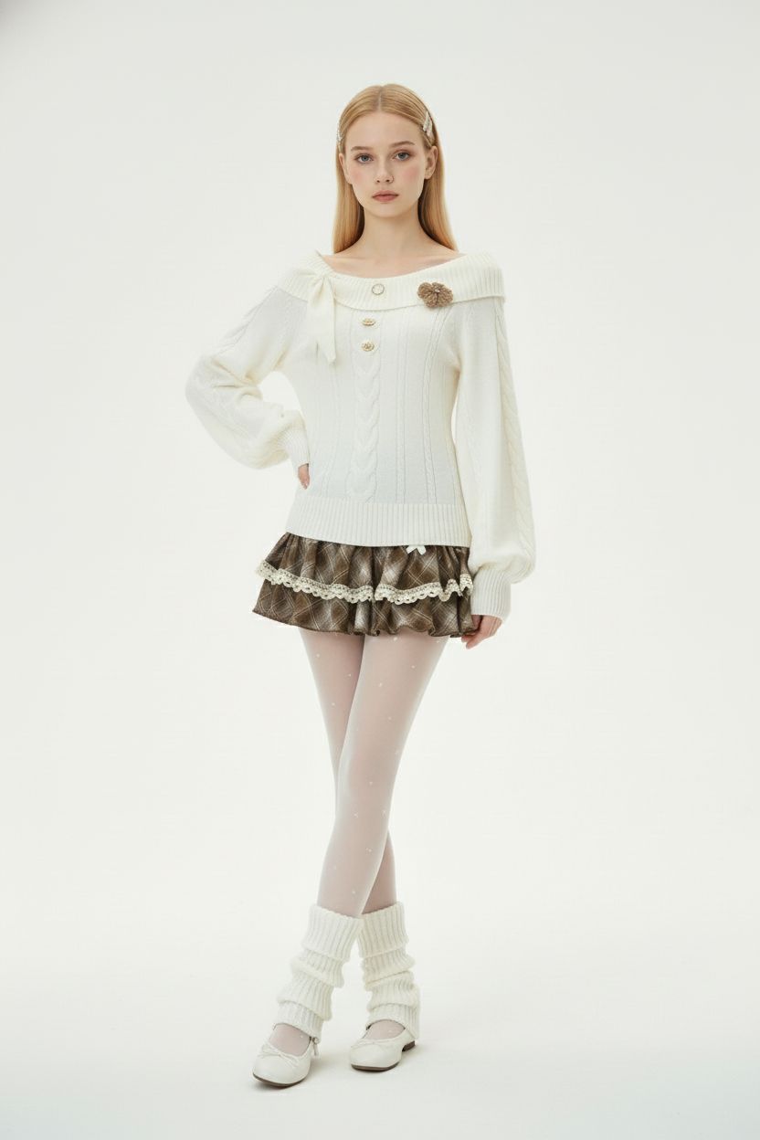 Bunny-Ear Decor Sweater