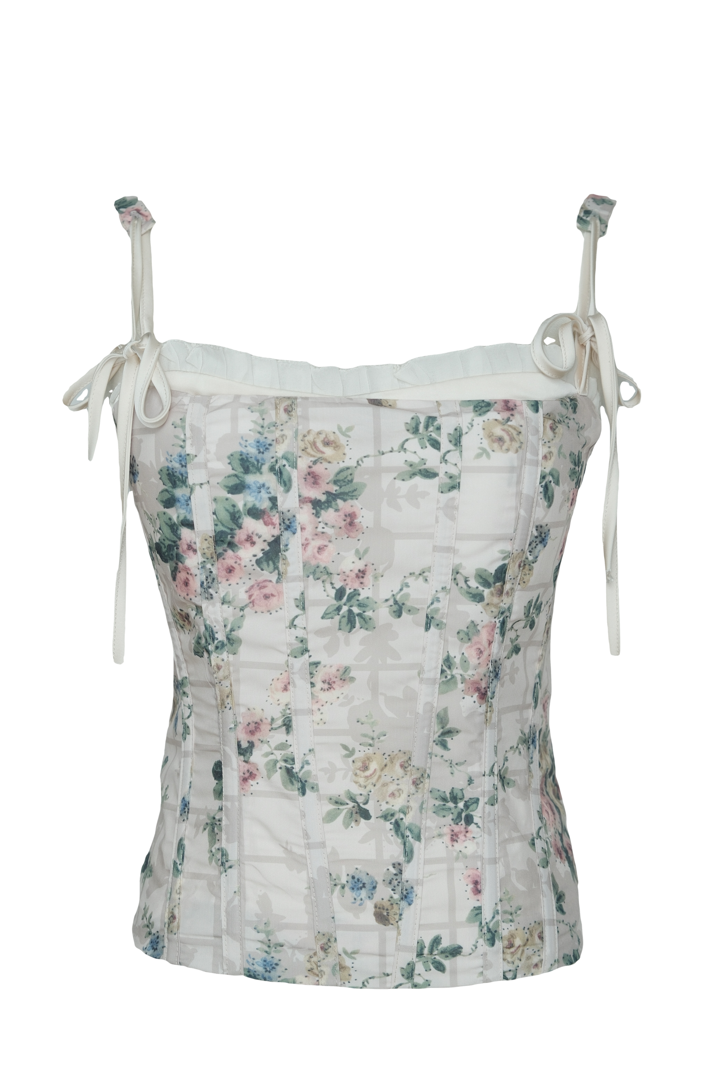 Ditsy Floral Bustier with Structural Boning & Soft Cups