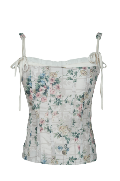 Ditsy Floral Bustier with Structural Boning & Soft Cups