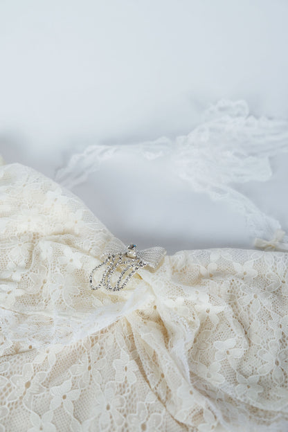 Off-Shoulder Lace Halter Neck Dress