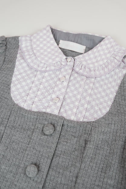 Melange Checkered Two-Piece in Dusty Grey