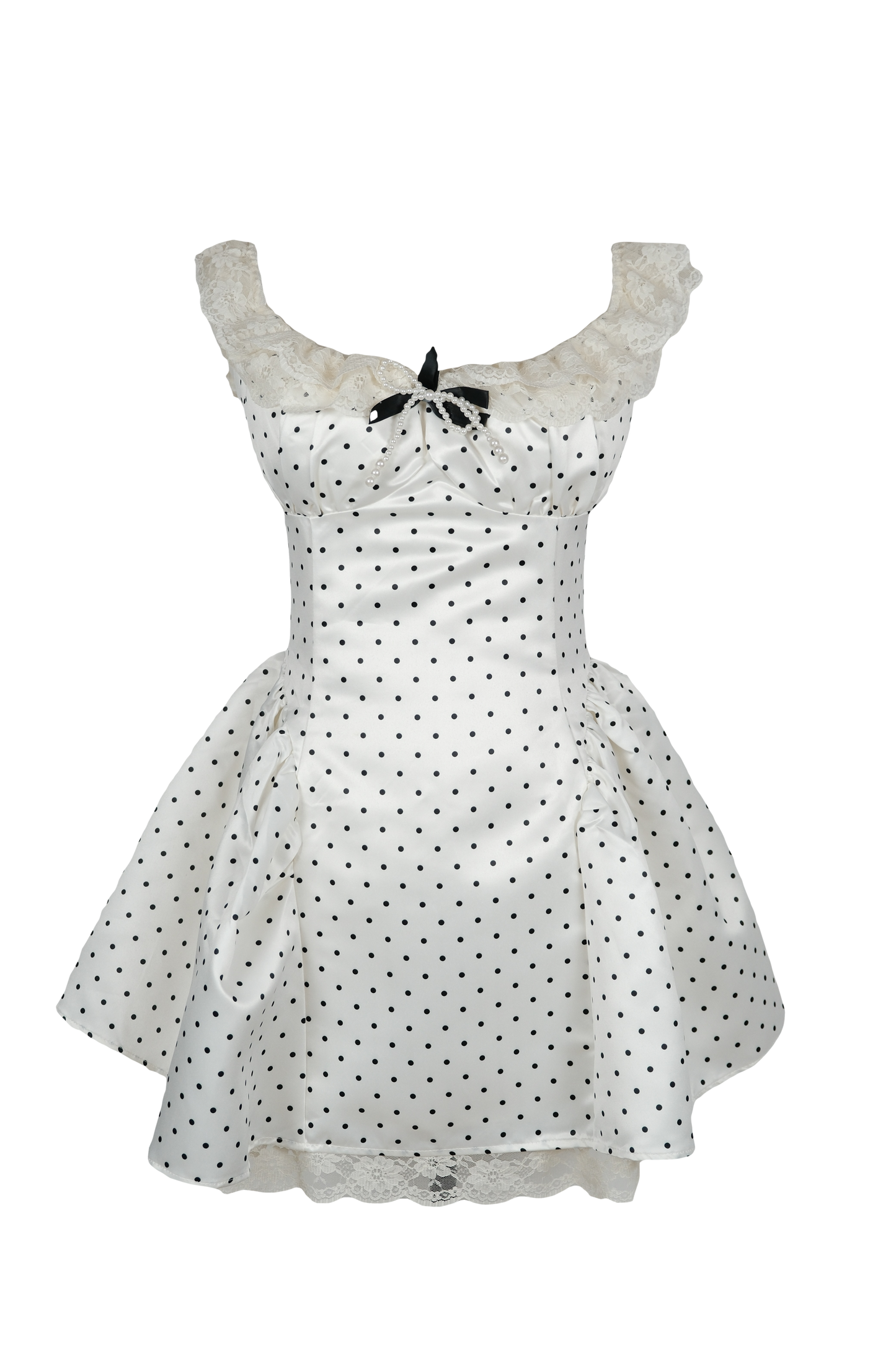 Polka Dot Satin-Slip Dress