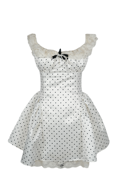 Polka Dot Satin-Slip Dress