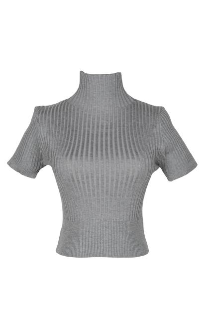 Classic High-Neck Knit Top
